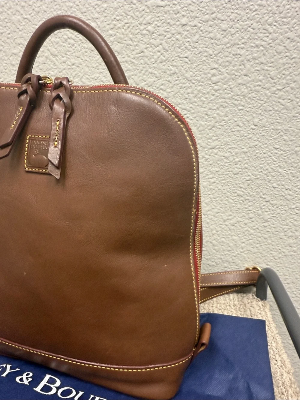 Dooney & Bourke Chocolate Brown Leather Dome Backpack